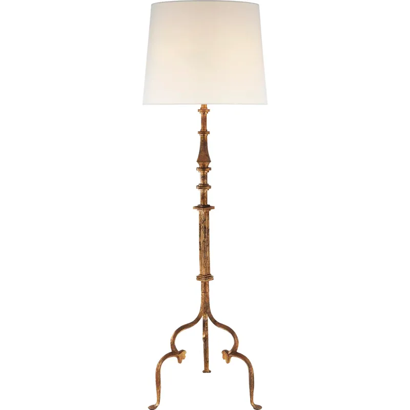 Suzanne Kasler Madeleine 66 inch 150 watt Gilded Iron Floor Lamp Portable Light in Linen