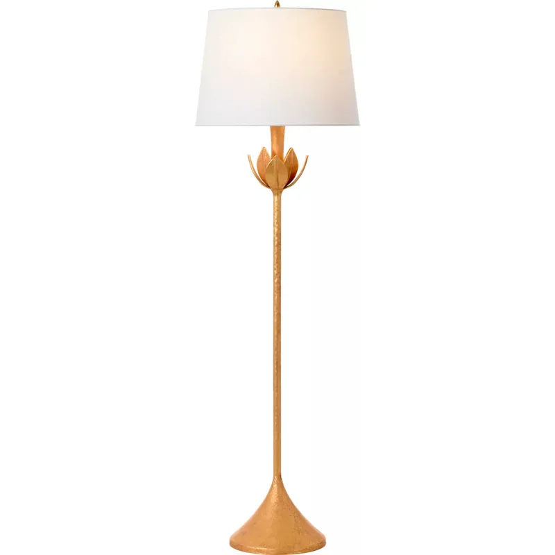Julie Neill Alberto 60 inch 100 watt Antique Gold Leaf Floor Lamp Portable Light, Large