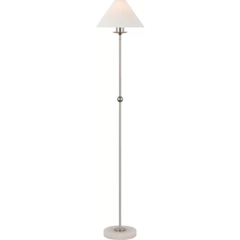 Chapman & Myers Caspian 51.75 inch 6.5 watt Polished Nickel and Alabaster Floor Lamp Portable Light, Medium