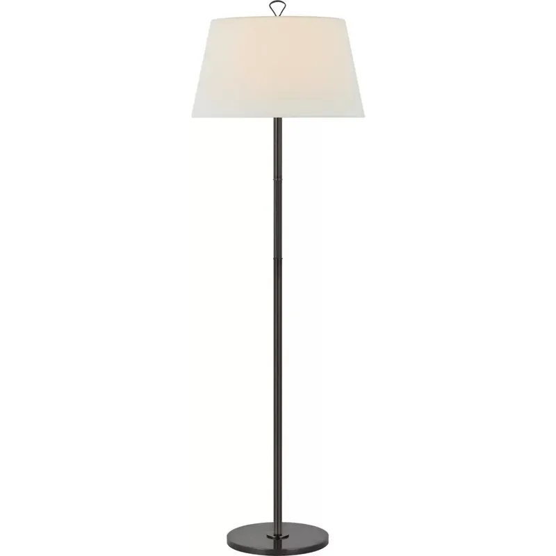 Amber Lewis Griffin 62.5 inch 15 watt Bronze and Chocolate Leather Floor Lamp Portable Light, Large