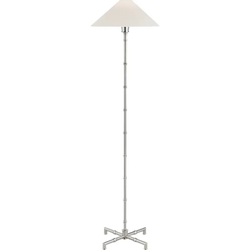 Studio VC Grenol 53 inch 6 watt Polished Nickel Floor Lamp Portable Light in Linen
