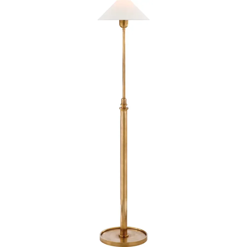 J. Randall Powers Hargett 39.5 inch 60 watt Hand-Rubbed Antique Brass Floor Lamp Portable Light in Linen