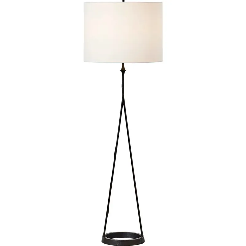 Studio VC Dauphine 54 inch 150 watt Aged Iron Floor Lamp Portable Light in Linen