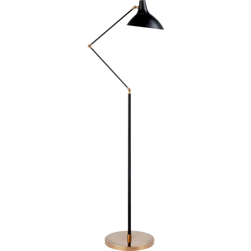 AERIN Charlton 51 inch 60 watt Black and Brass Floor Lamp Portable Light