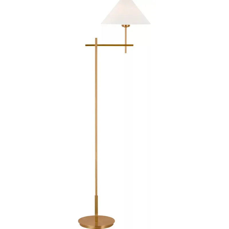 J. Randall Powers Hackney 52.5 inch 2 watt Hand-Rubbed Antique Brass Cordless Bridge Arm Floor Lamp Portable Light