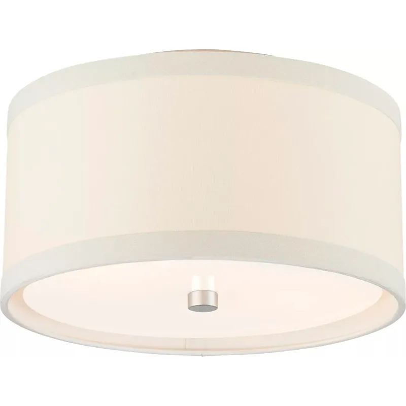 kate spade new york Walker 2 Light 13 inch Burnished Silver Leaf Flush Mount Ceiling Light in Cream Linen, Small