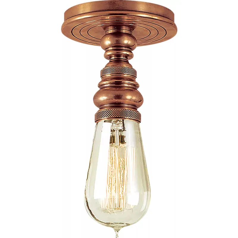 Chapman & Myers Boston4 1 Light 5.5 inch Hand-Rubbed Antique Brass Flush Mount Ceiling Light in (None)