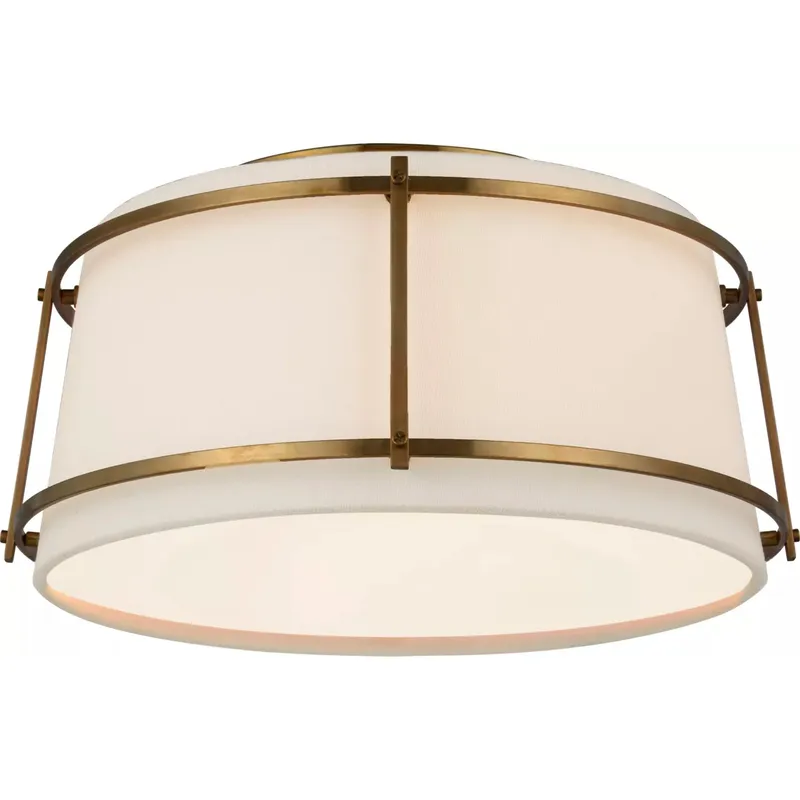Carrier and Company Callaway LED 12.5 inch Hand-Rubbed Antique Brass Flush Mount Ceiling Light, Small