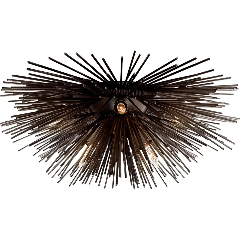 Kelly Wearstler Strada 6 Light 18.75 inch Aged Iron Flush Mount Ceiling Light, Small