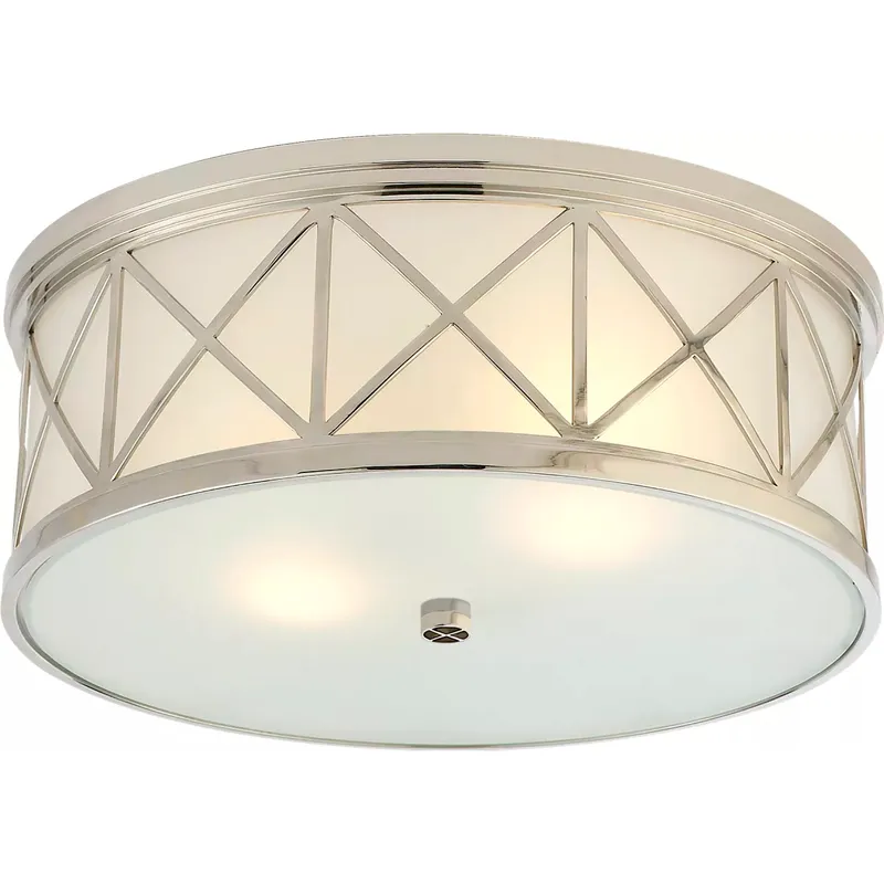 Suzanne Kasler Montpelier 3 Light 16 inch Polished Nickel Flush Mount Ceiling Light, Large