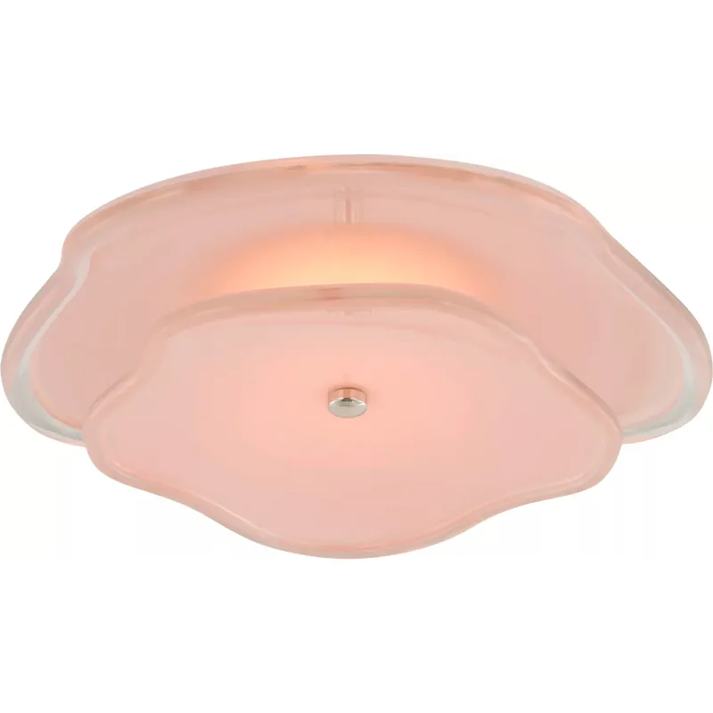 kate spade new york Leighton LED 14 inch Polished Nickel Layered Flush Mount Ceiling Light in Blush Tinted Glass