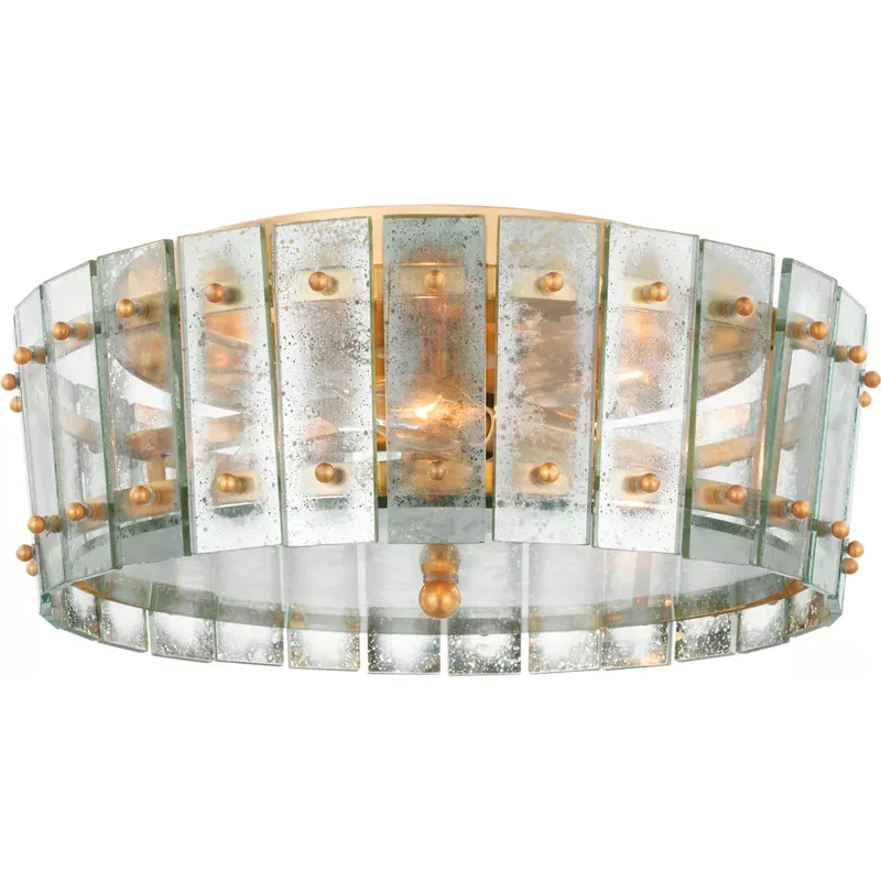 Carrier and Company Cadence 3 Light 15.5 inch Hand-Rubbed Antique Brass Flush Mount Ceiling Light, Medium