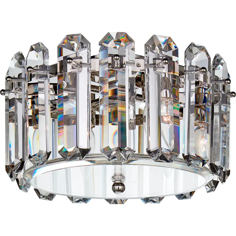 AERIN Bonnington 4 Light 14.25 inch Polished Nickel Flush Mount Ceiling Light in Crystal, Small
