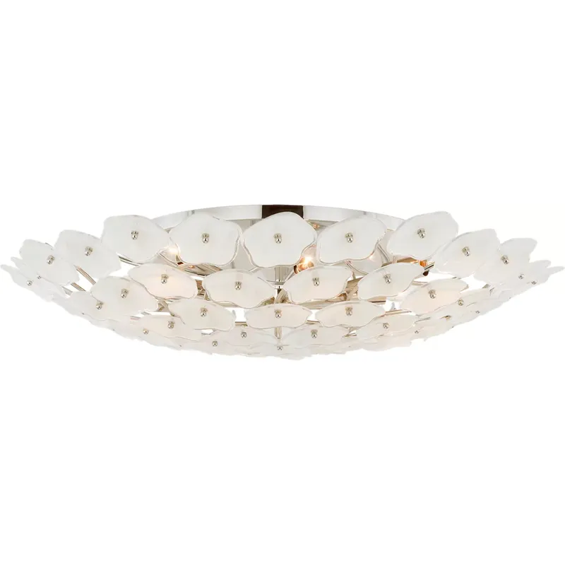 kate spade new york Leighton LED 32.5 inch Polished Nickel Flush Mount Ceiling Light in Cream Tinted Glass, Grande