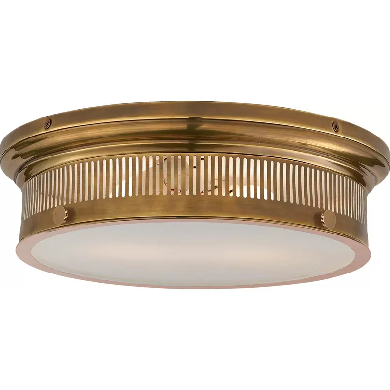 Chapman & Myers Alderly 2 Light 16 inch Antique-Burnished Brass Flush Mount Ceiling Light