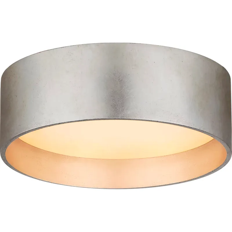 Shaw LED 5.25 inch Burnished Silver Leaf Solitaire Flush Mount Ceiling Light