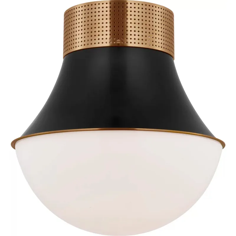 Kelly Wearstler Precision LED 17 inch Antique-Burnished Brass and Bronze Flush Mount Ceiling Light