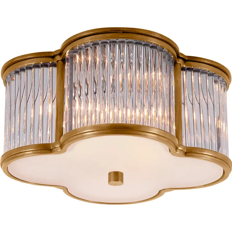 Alexa Hampton Basil 2 Light 11.25 inch Natural Brass with Clear Glass Flush Mount Ceiling Light in Natural Brass and Clear Glass, Small