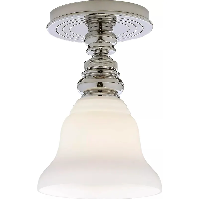 Chapman & Myers Boston 1 Light 5.5 inch Polished Nickel Flush Mount Ceiling Light in White