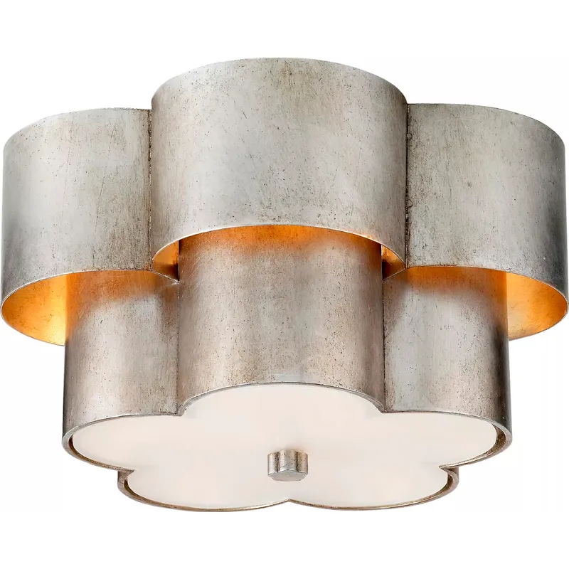 AERIN Arabelle 3 Light 13.5 inch Burnished Silver Leaf Flush Mount Ceiling Light