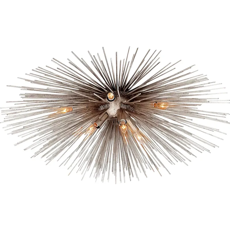 Kelly Wearstler Strada 10 Light 28 inch Burnished Silver Leaf Flush Mount Ceiling Light, Medium