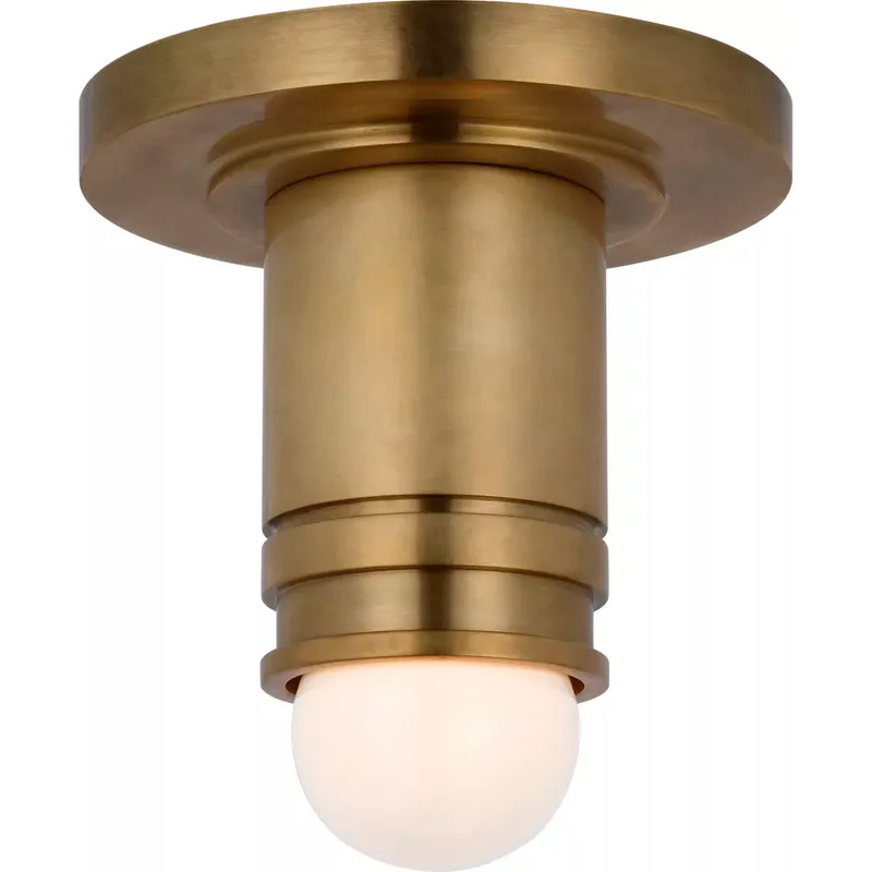 Thomas O'Brien Top Hat LED 2.75 inch Hand-Rubbed Antique Brass Monopoint Flush Mount Ceiling Light
