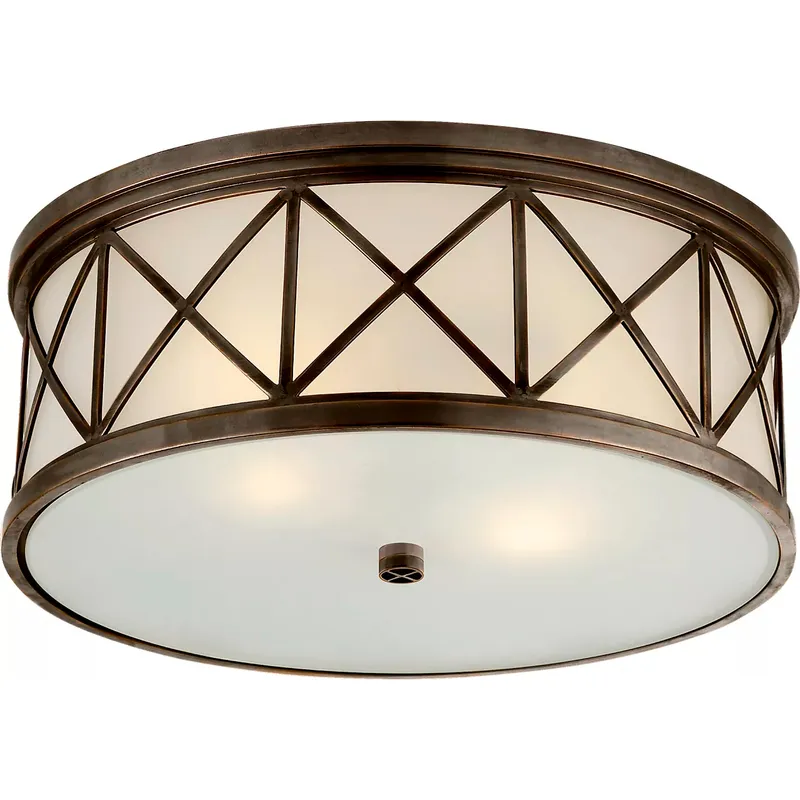 Suzanne Kasler Montpelier 3 Light 16 inch Bronze Flush Mount Ceiling Light, Large