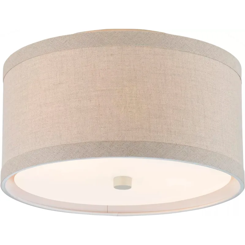 kate spade new york Walker 2 Light 13 inch Light Cream Flush Mount Ceiling Light in Natural Linen, Small