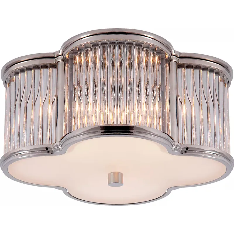 Alexa Hampton Basil 2 Light 11.25 inch Polished Nickel with Clear Glass Flush Mount Ceiling Light in Polished Nickel and Crystal, Small
