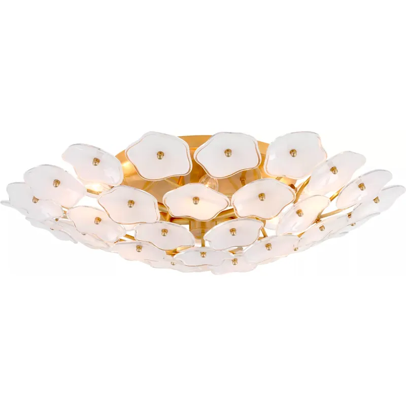 kate spade new york Leighton LED 25.75 inch Soft Brass Flush Mount Ceiling Light in Cream Tinted Glass, Large