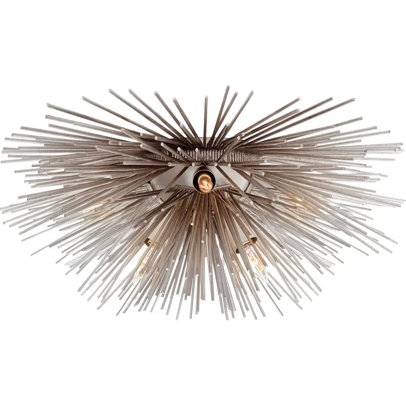 Kelly Wearstler Strada 6 Light 18.75 inch Burnished Silver Leaf Flush Mount Ceiling Light, Small