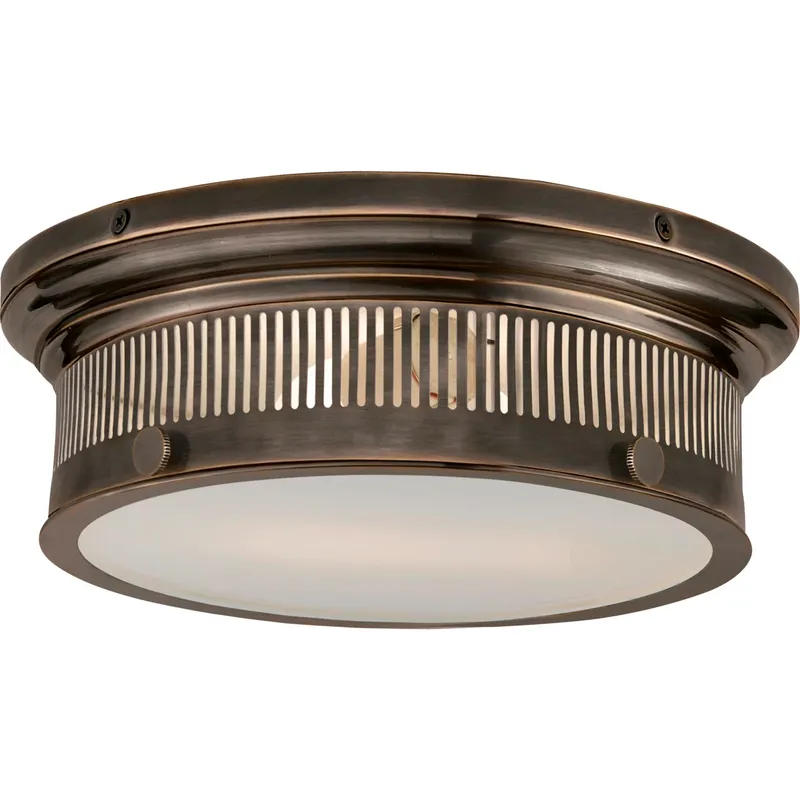 Chapman & Myers Alderly 2 Light 13 inch Bronze Flush Mount Ceiling Light, Small
