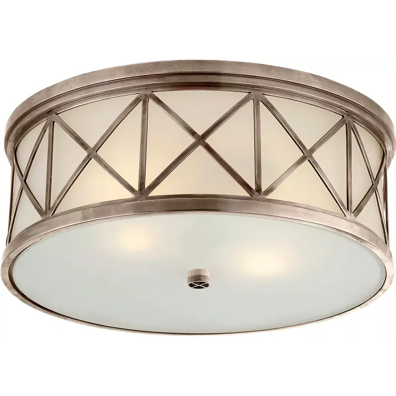 Suzanne Kasler Montpelier 3 Light 16 inch Antique Nickel Flush Mount Ceiling Light, Large