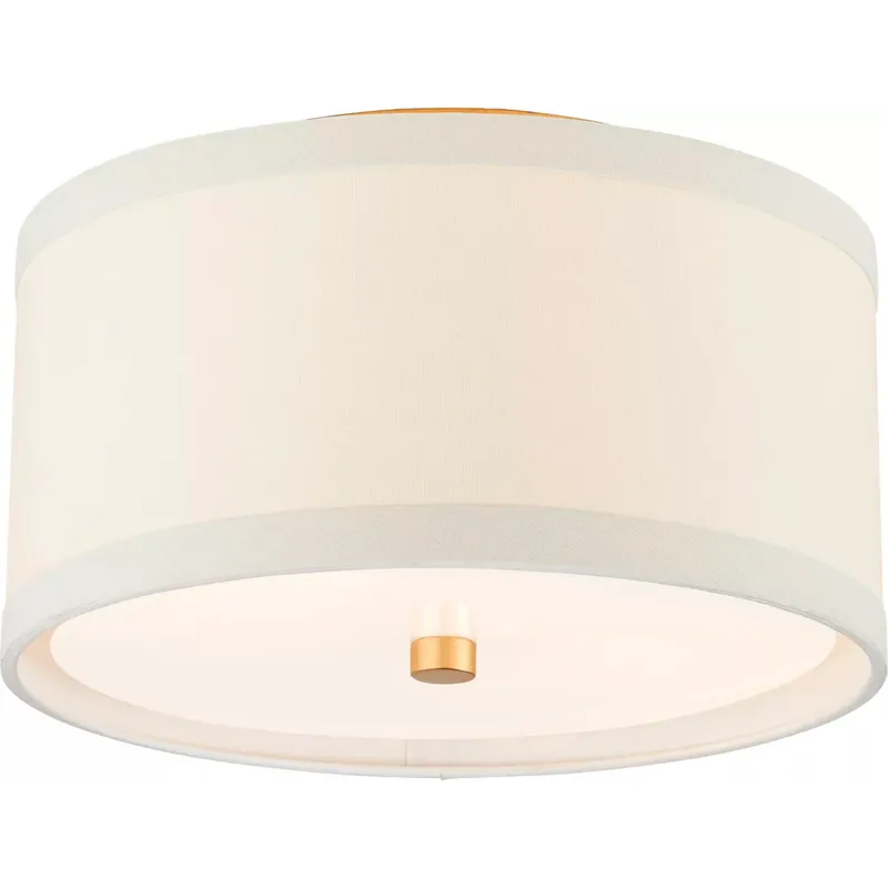 kate spade new york Walker 2 Light 13 inch Gild Flush Mount Ceiling Light in Cream Linen, Small