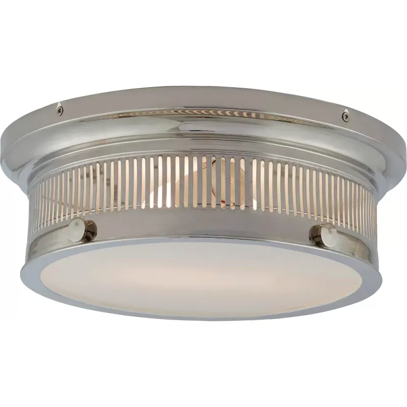 Chapman & Myers Alderly 2 Light 13 inch Polished Nickel Flush Mount Ceiling Light, Small