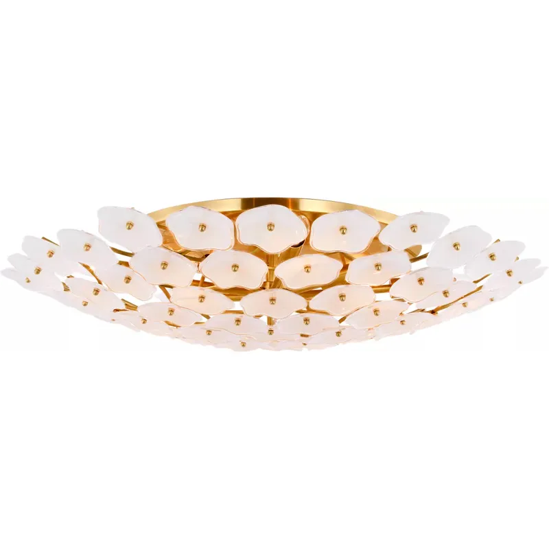 kate spade new york Leighton LED 32.5 inch Soft Brass Flush Mount Ceiling Light in Cream Tinted Glass, Grande