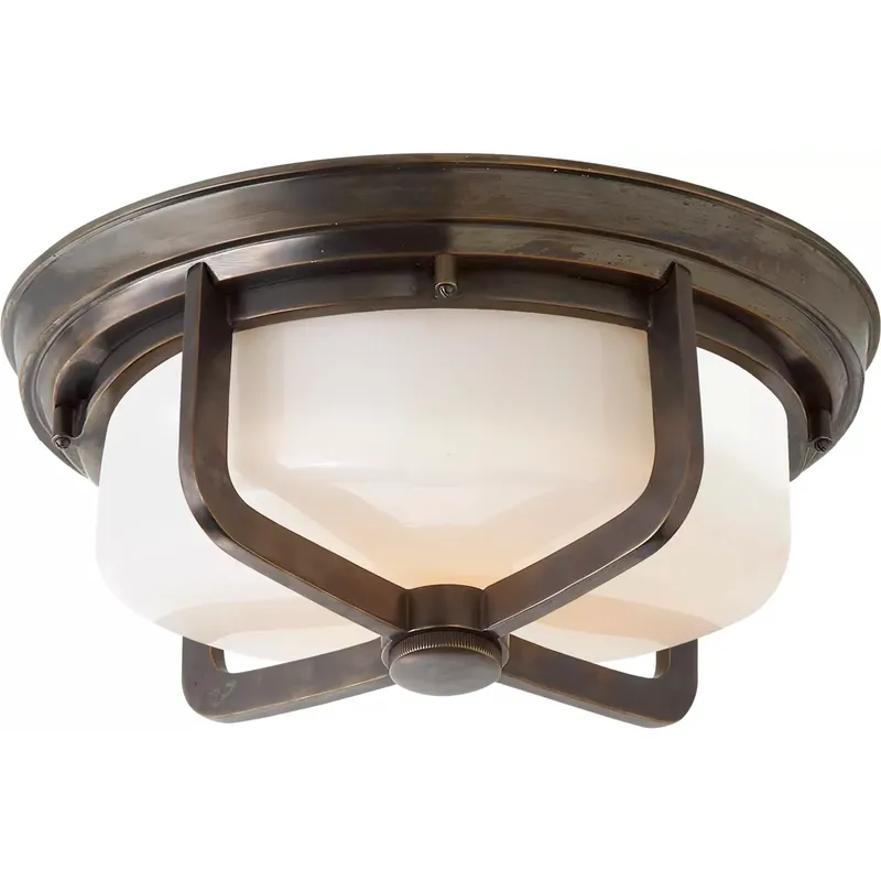 Thomas O'Brien Milton 2 Light 14.5 inch Bronze Flush Mount Ceiling Light, Large