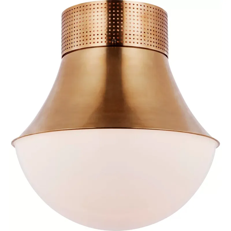 Kelly Wearstler Precision LED 17 inch Antique-Burnished Brass Flush Mount Ceiling Light