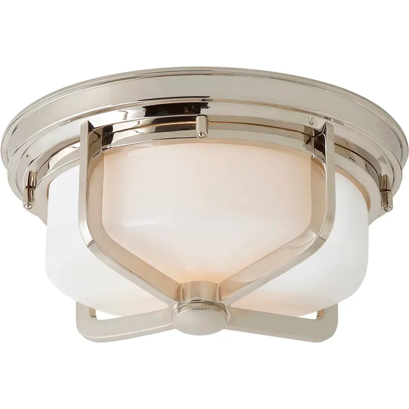 Thomas O'Brien Milton 2 Light 14.5 inch Polished Nickel Flush Mount Ceiling Light, Large