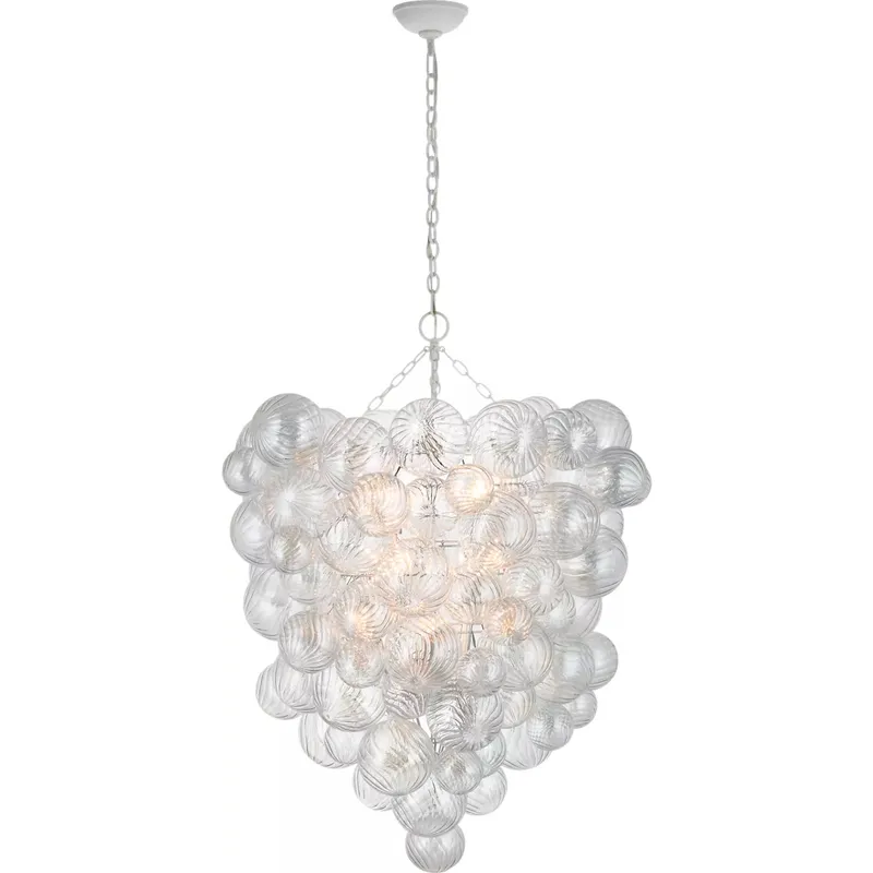 Julie Neill Talia LED 36.5 inch Plaster White Entry Chandelier Ceiling Light, Grande