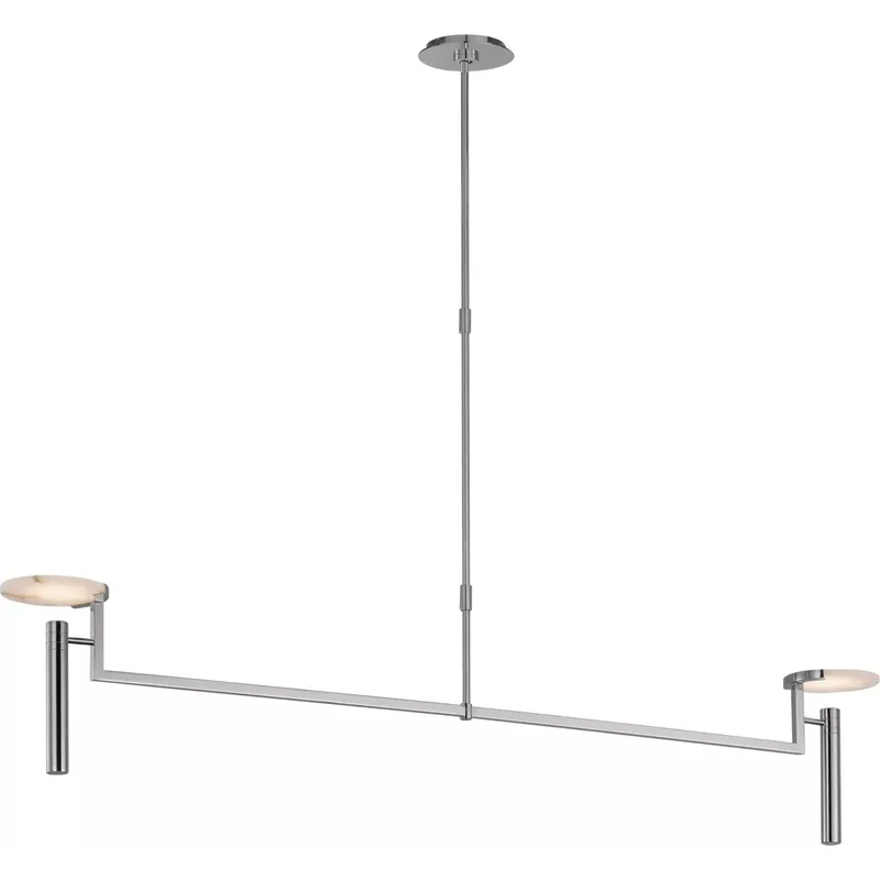 Kelly Wearstler Melange LED 60 inch Polished Nickel Floating Disc Linear Chandelier Ceiling Light, Extra Large
