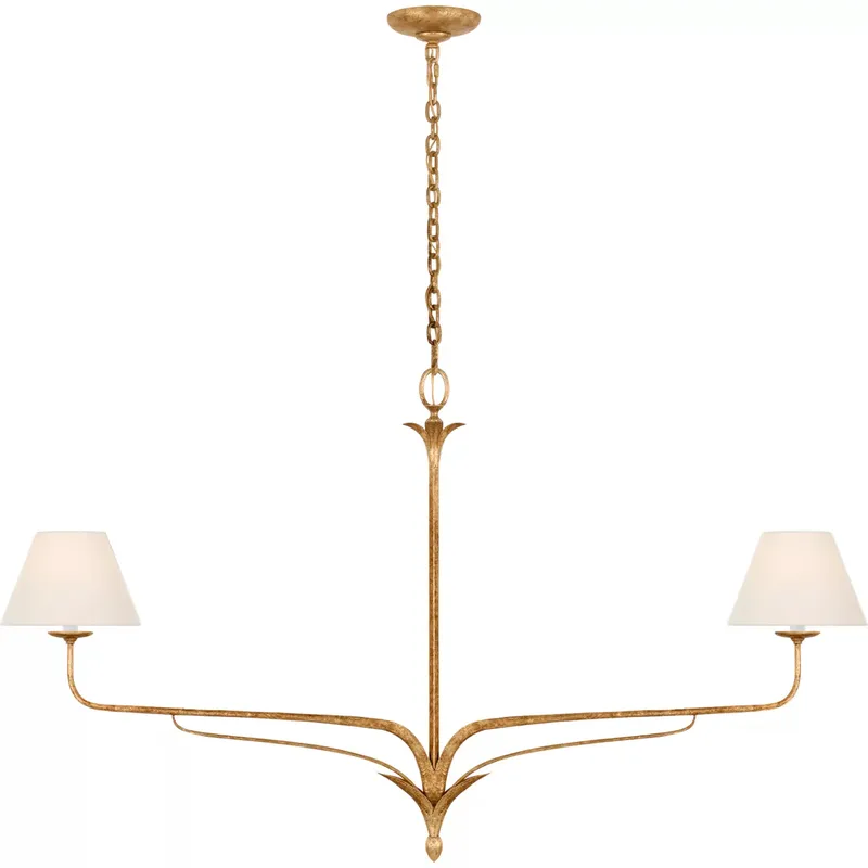 Chapman & Myers Amalfi LED 57 inch Milano Gold Linear Chandelier Ceiling Light