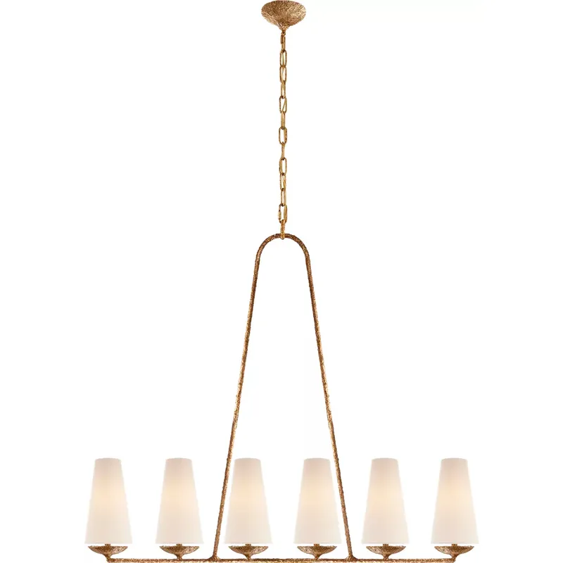 AERIN Fontaine 6 Light 45.25 inch Gilded Plaster Linear Chandelier Ceiling Light