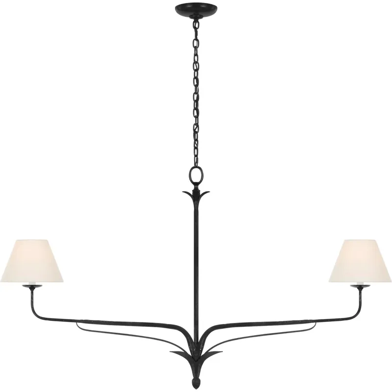 Chapman & Myers Amalfi LED 57 inch Waxed Black Linear Chandelier Ceiling Light
