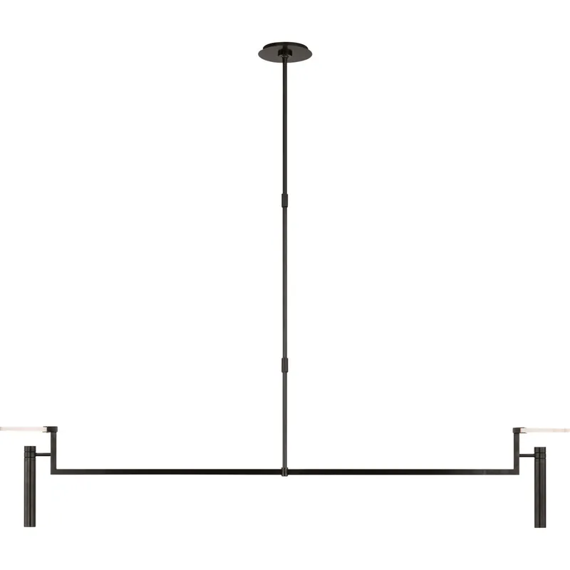 Kelly Wearstler Melange LED 60 inch Bronze Floating Disc Linear Chandelier Ceiling Light, Extra Large