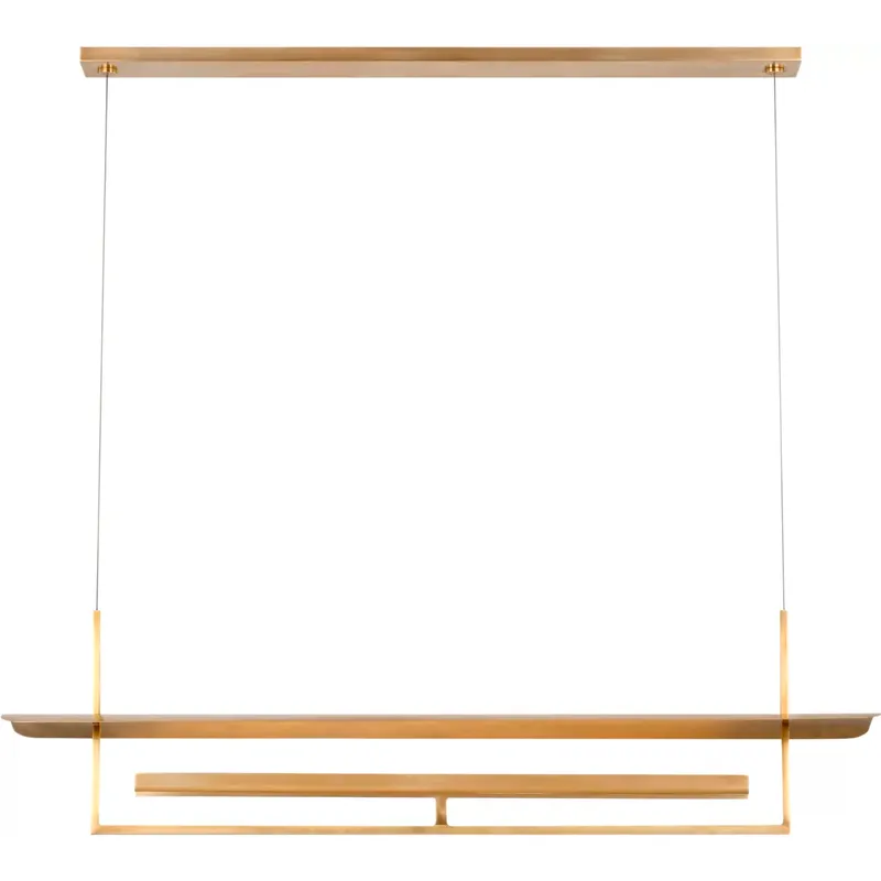Ian K. Fowler Tristan LED 54 inch Hand-Rubbed Antique Brass Reflector Linear Chandelier Ceiling Light