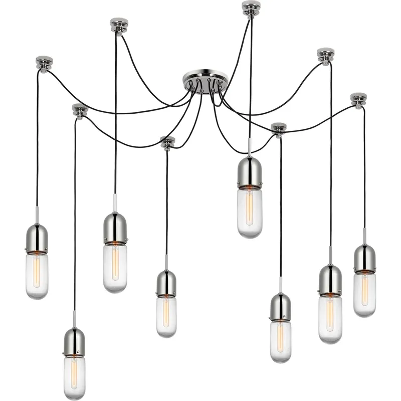 Thomas O'Brien Junio LED 9.5 inch Polished Nickel Pendant Ceiling Light in Clear Glass