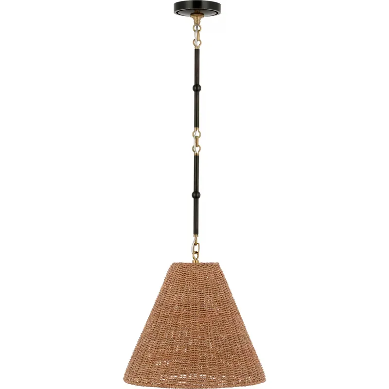 Thomas O'Brien Goodman 1 Light 15 inch Bronze and Hand-Rubbed Antique Brass Hanging Shade Ceiling Light in Toast, Small
