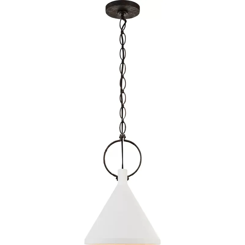 Suzanne Kasler Limoges 1 Light 14.25 inch Natural Rusted Iron Pendant Ceiling Light in Plaster White, Medium