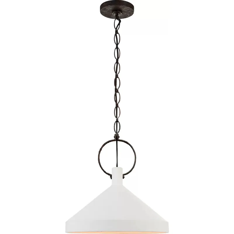 Suzanne Kasler Limoges 1 Light 16.5 inch Natural Rusted Iron Pendant Ceiling Light in Plaster White, Large
